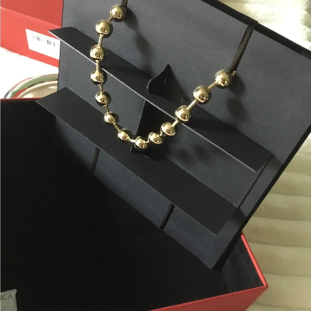 Gold Bead Padlock Necklace Uno de 50- Women fashion Jewelry includes box and COA